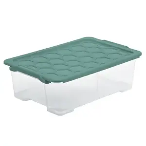 Rotho EVO SAFE Storage Box 30L Rectangular Green Transparent