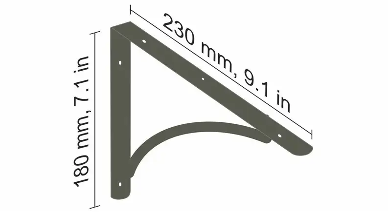Кронштейн для полки DOLLE Arch 230x180 мм антрацит Photo 2