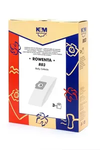 km R03 Vacuum Cleaner Bags for Rowenta ZR814, 3 Pieces