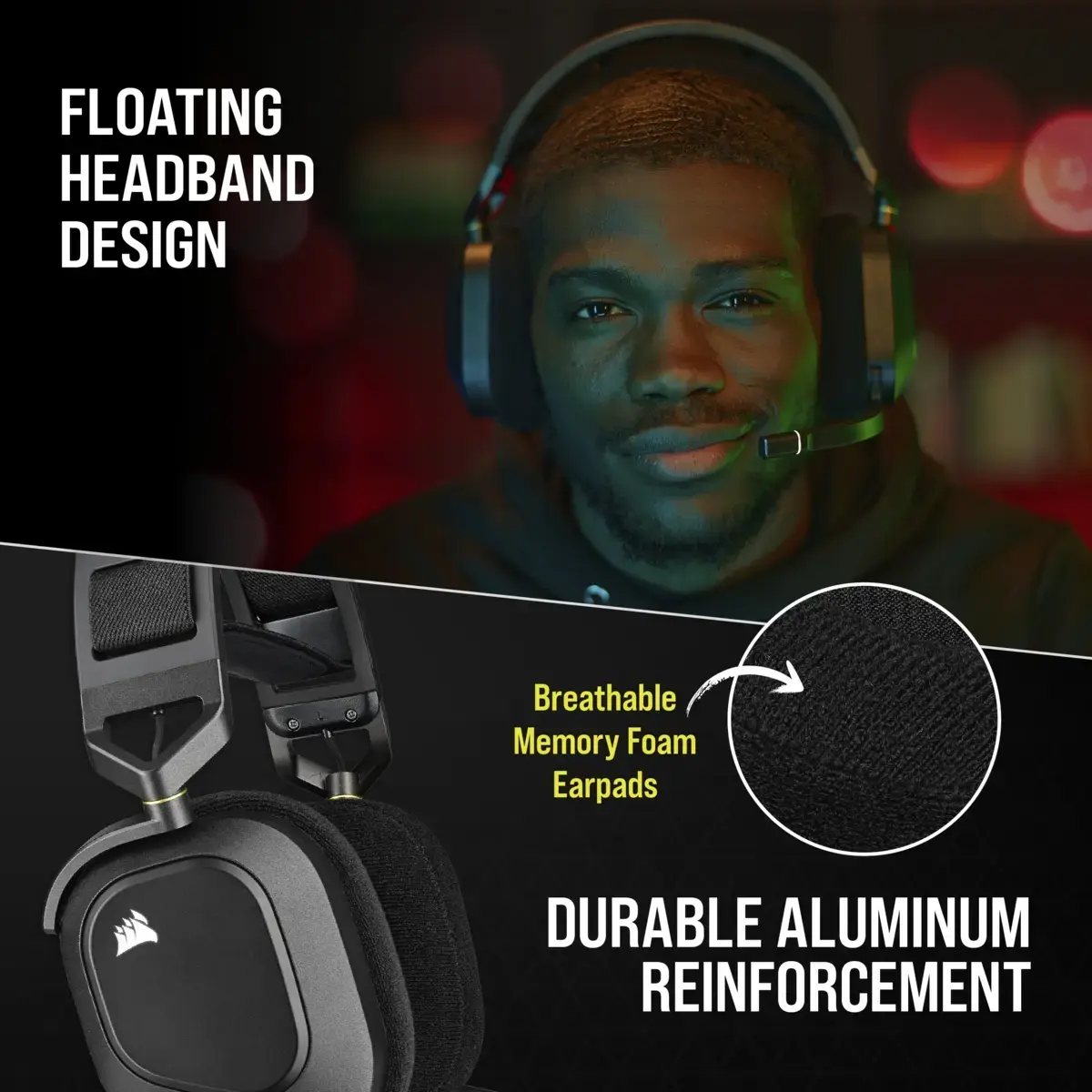 Corsair HS80 RGB bezvadu spēļu austiņas Photo 16