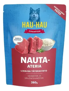 Hau-Hau Wet Dog Food with Beef, 260g