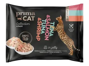 PrimaCat Wet Cat Food, 4 x 50g Multipack