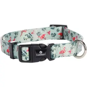 Flamingo Samar Adjustable Dog Collar, Light Green, XS, 20-35 cm