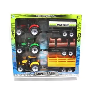 Friction Power Tractor Truck Set, 3-Piece Toy Vehicle Collection