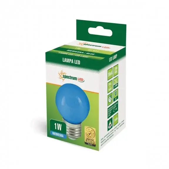 Spectrum P45 LED spuldze E27 1W zila Photo 2
