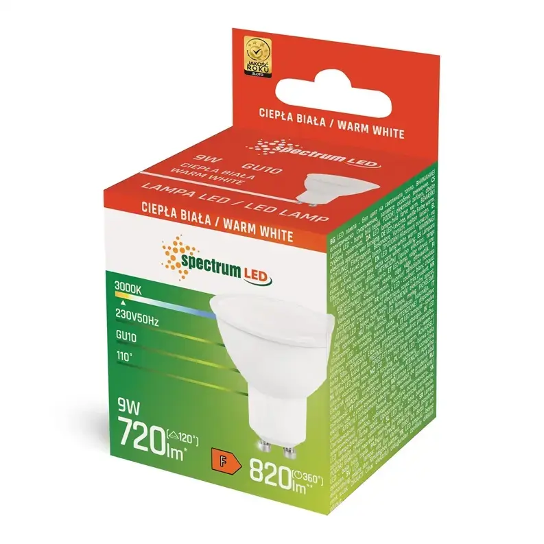 Spectrum LED spuldze GU10 9W 720LM 3000K Photo 2