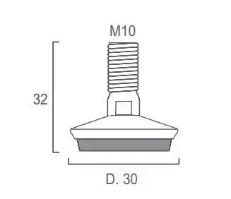 REI 2-402(S) Furniture Leg, 3.2 cm, Black Photo 2
