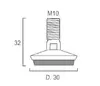 REI 2-402(S) Furniture Leg, 3.2 cm, Black Photo 2