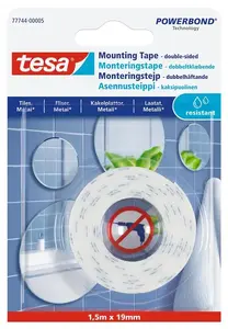 Tesa 77744 Double-Sided Mirror Mounting Tape 1.5m x 19mm