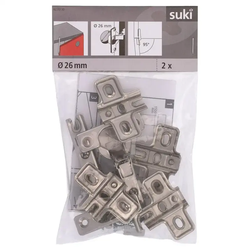 Мебельная петля Suki 26 мм, 95°, никелированная Photo 2