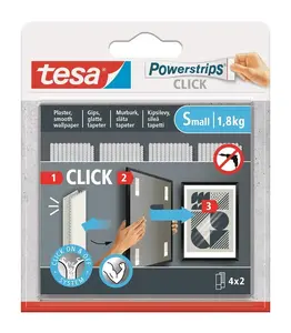 Tesa Power-Strips 77720 Double-Sided Adhesive Strips 60mm x 20mm