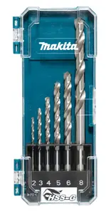 Makita D-75742 HSS-G Metal Drill Bit Set, 6 Pieces