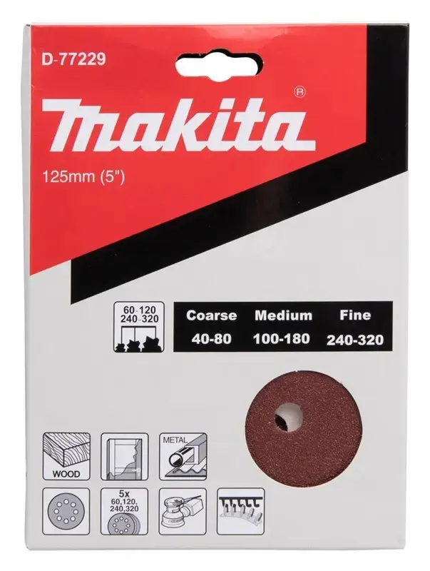 Makita D-77229 Round Sanding Paper Set 125mm Photo 2