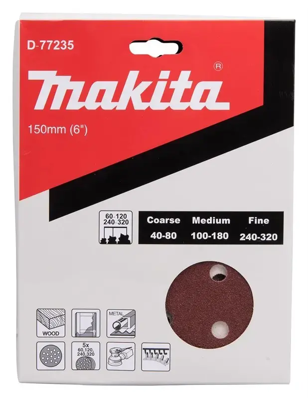 Makita D-77235 Round Sanding Paper Set 150mm Photo 2
