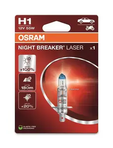 Osram Night Breaker Laser H1 12V 55W P14.5s Halogen Headlight Bulb