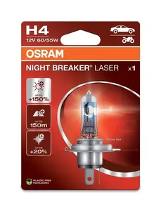 Osram Night Breaker Laser H4 60/55W 12V P43t Halogen Headlight Bulb