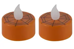 NENURODYTA_V 747273 LED Decoration, 35 mm, Orange, Plastic, 2 Pieces