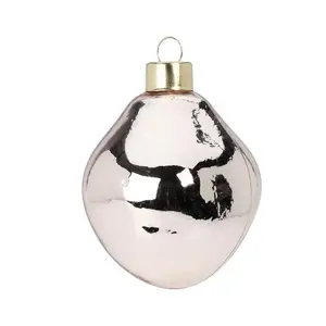 Glass Christmas Ball Ornament 8cm Champagne Color