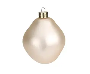 Glass Christmas Ball Ornament, 10 cm, Champagne Color