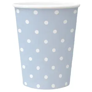 Paw Blue Dots Disposable Cups, 250 ml, 8 pieces