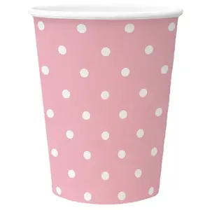 Paw Pink Dots Disposable Cups, 250 ml, 8 pieces