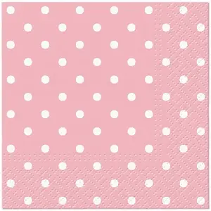 Papīra salvetes Paw, Pink Dots, 25 cm x 25 cm, 20 gabali