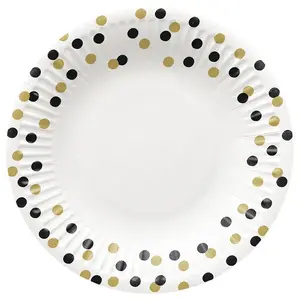 Paw Confetti Disposable Plates, 18 cm, 8 pieces