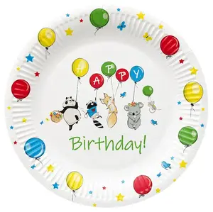Paw Balloons Disposable Plates, 23 cm, 8 pieces