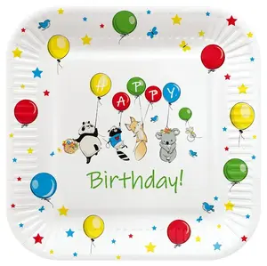 Paw Balloons Disposable Plates, 23 cm, 8 pieces