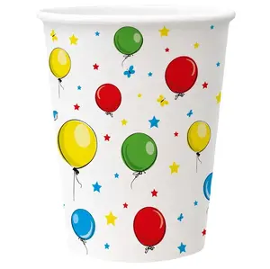Paw Balloons Disposable Paper Cups, 250 ml, 8 Pieces
