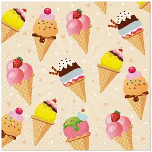 Papīra salvetes Paw Ice Cream, 33 cm x 33 cm, 20 gabali