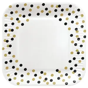 Paw Confetti Disposable Plates, 23 cm, 8 pieces
