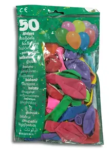 GLOBOLANDIA Balloons, 21 cm, Assorted Colors, 50 Pieces