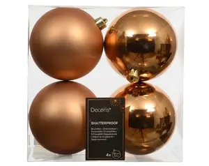 NENURODYTA_V Ziemassvētku eglītes rotājums, 10 cm, brūns, plastmasa, 4 gabali