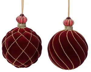 NENURODYTA_V Velvet Christmas Tree Ornament, 10 cm, Glass