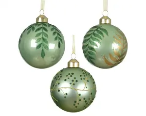 NENURODYTA_V Christmas Tree Ornament Leaves, 8 cm, Glass