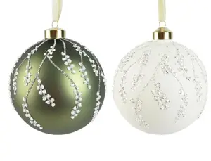 NENURODYTA_V Christmas Tree Ornament Dots, 12 cm, Glass