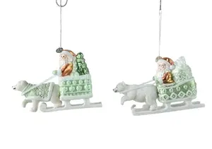 Santa Claus Christmas Tree Ornament, 10 cm, Glass