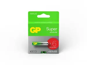 GP GPPCA24AS537 AAA sārma baterijas 1.5V, 6 gabali