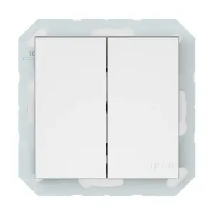 VILMA P510-020-04 2-Gang Switch, IP44, White Matte