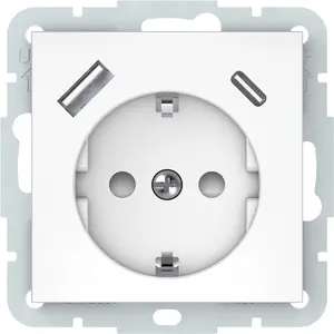 VILMA RP16-002-22/USBA+C balta USB-A un USB-C uzlādes kontaktligzda