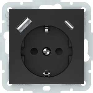 VILMA RP16-002-22/A+C USB-A un USB-C uzlādes kontaktligzda, melna