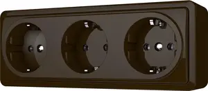 VILMA RP16-031 Triple Socket Outlet, Schuko with Earthing, Anthracite