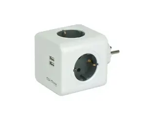 Сетевой адаптер AURA LINE с 4 розетками и 2 портами USB