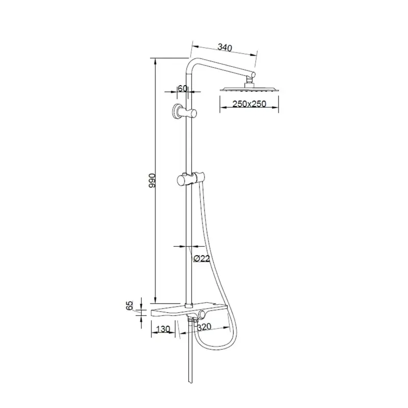Invena Basic AU-85-D04-X Shower Set without Faucet Photo 3