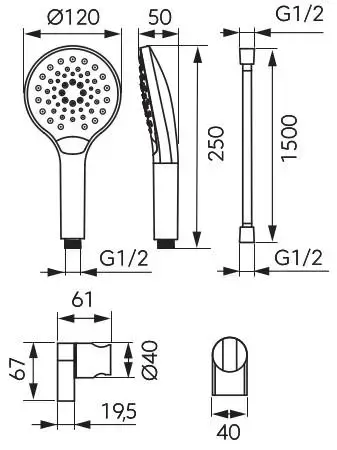 Ferro U334 Shower Head Photo 2