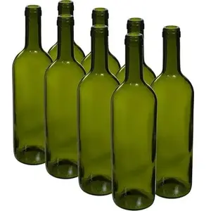 BROWIN 631471 Glass Bottle, 0.75 l, Green, 8 Pieces
