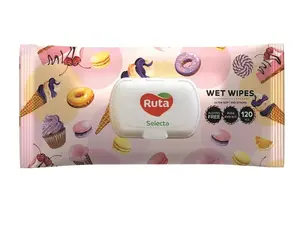 Ruta Selecta Wet Wipes, 1-ply, 120 pieces