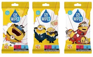 GO WIPES Minions Wet Wipes, 15 pieces