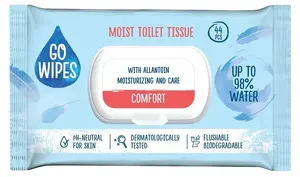 GO WIPES Comfort mitrais tualetes papīrs, 44 gabali